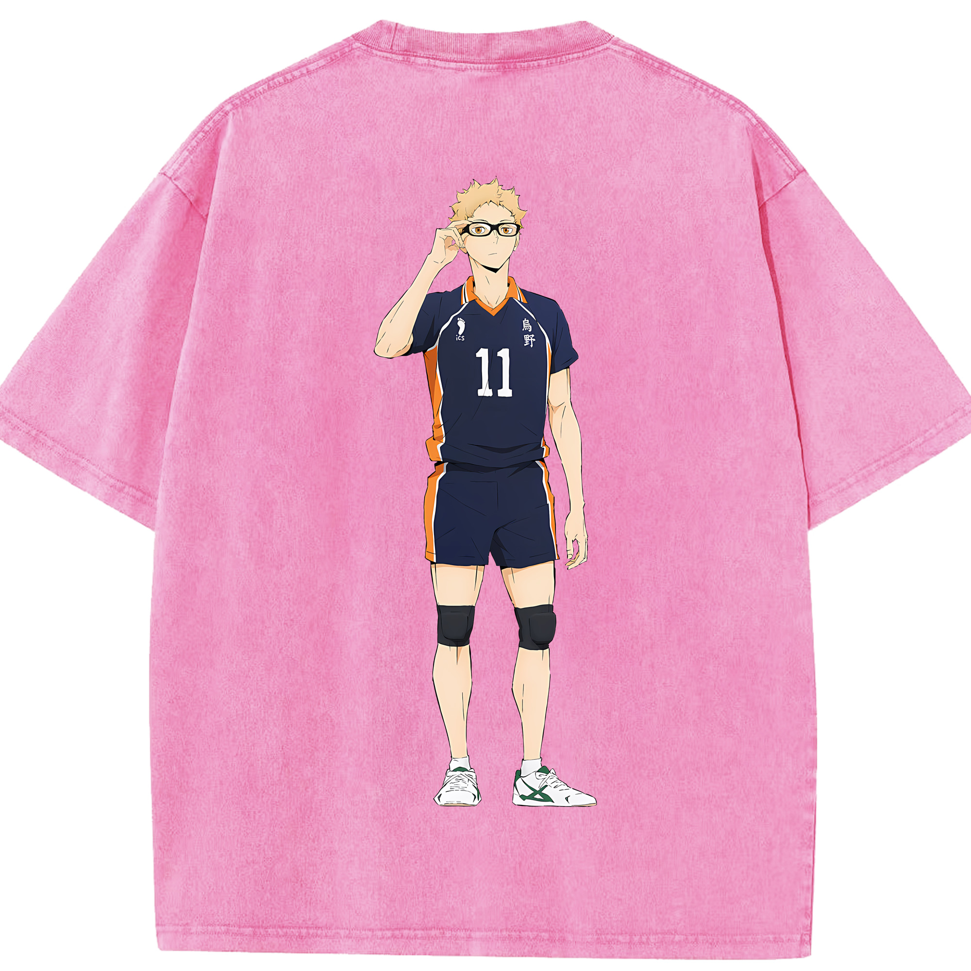 （画像用） ハイキュー!! Haikyu!! 綿100% ヴィンテージ風 半袖Tシャツ（背面プリント）